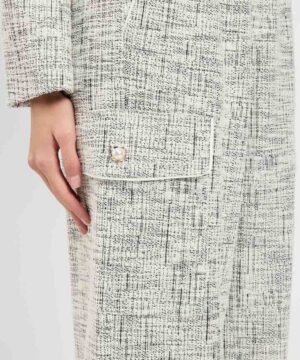 Alternative view of TWINSET – Pantalone Cargo "Tweed Off White / Nero" in Felpa Intrecciata
